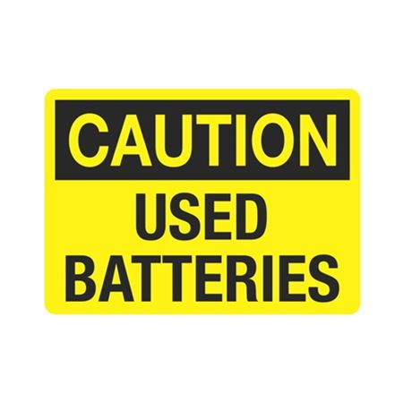 Caution Used Batteries (Hazmat) Sign